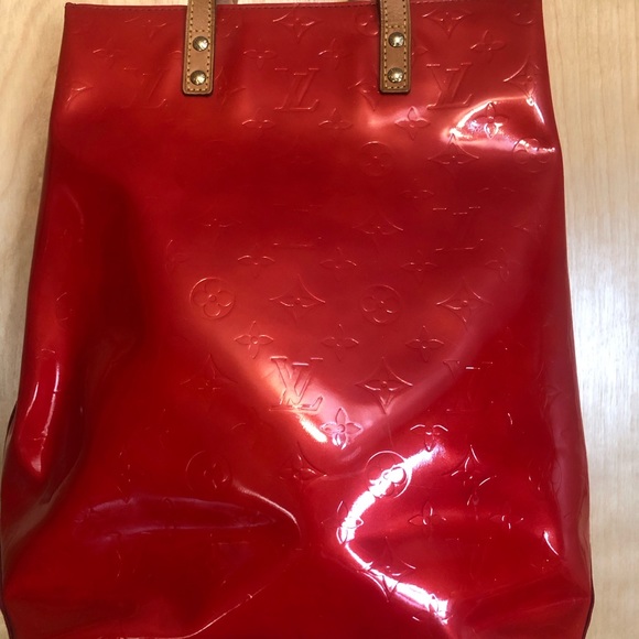 Authentic Louis Vuitton Red Verni Catalina Leather Tote - Picture 10 of 17